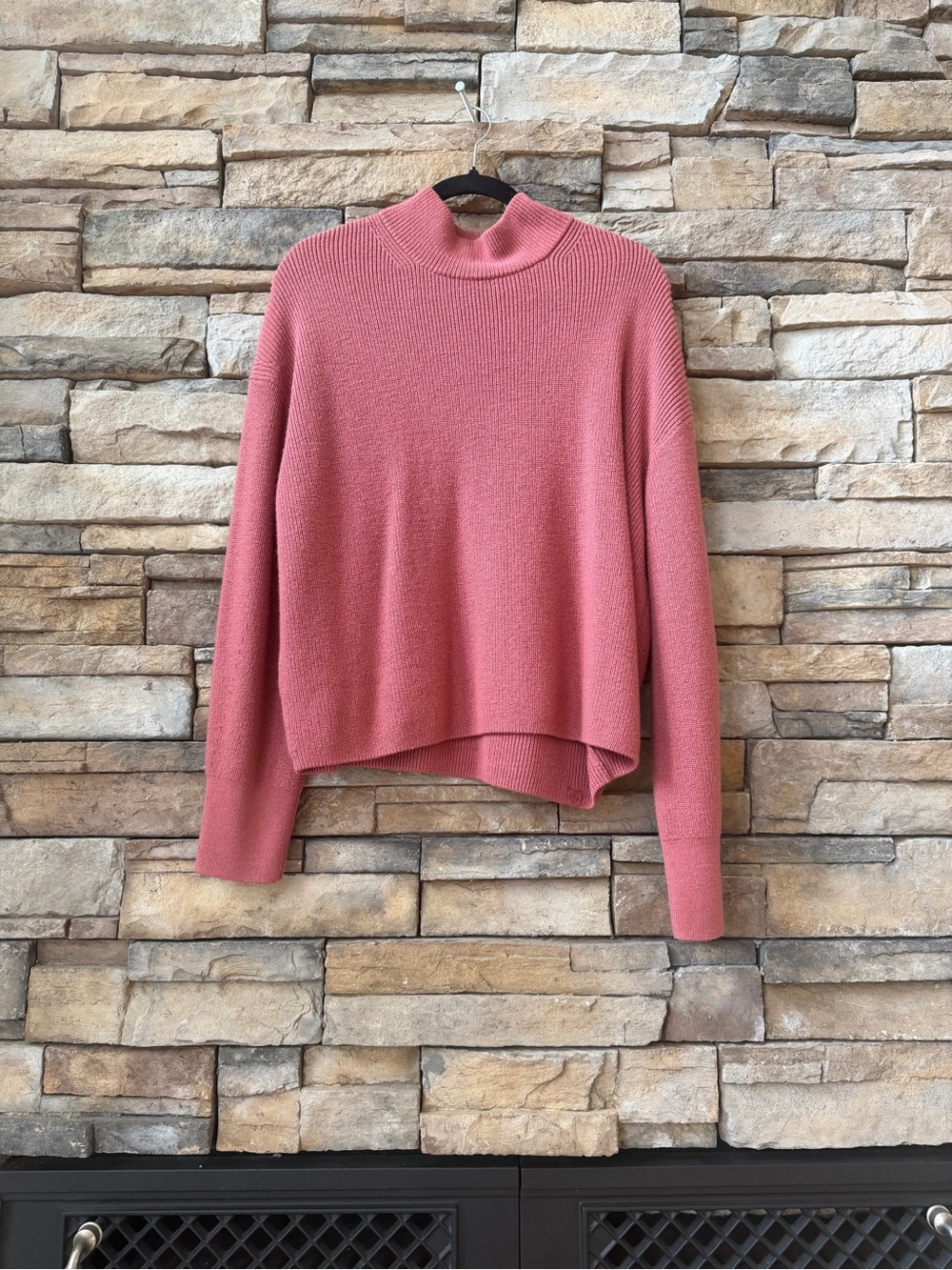 Women's Rose Pink Mock Neck Sweater